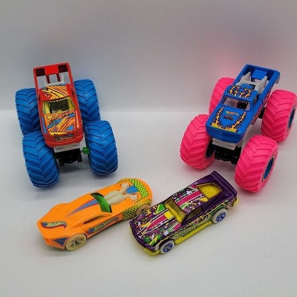 Mattel Other - Hot Wheels Lot of Multicolor Trucks Glow in the Dark Cars Mattel